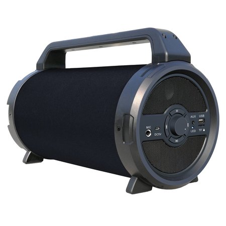 AMPD Bazooka Barrel Fabric Bluetooth Speaker with Microphone Black AA-JAMSPEAK-BARREL-FABRIC